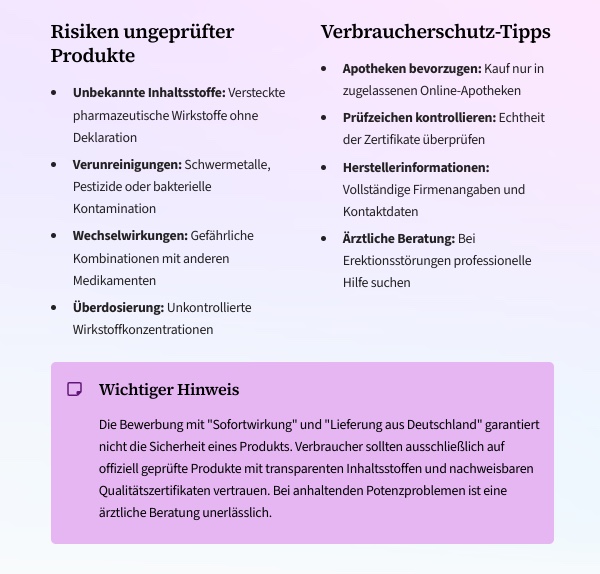 potenzmittel hinweise